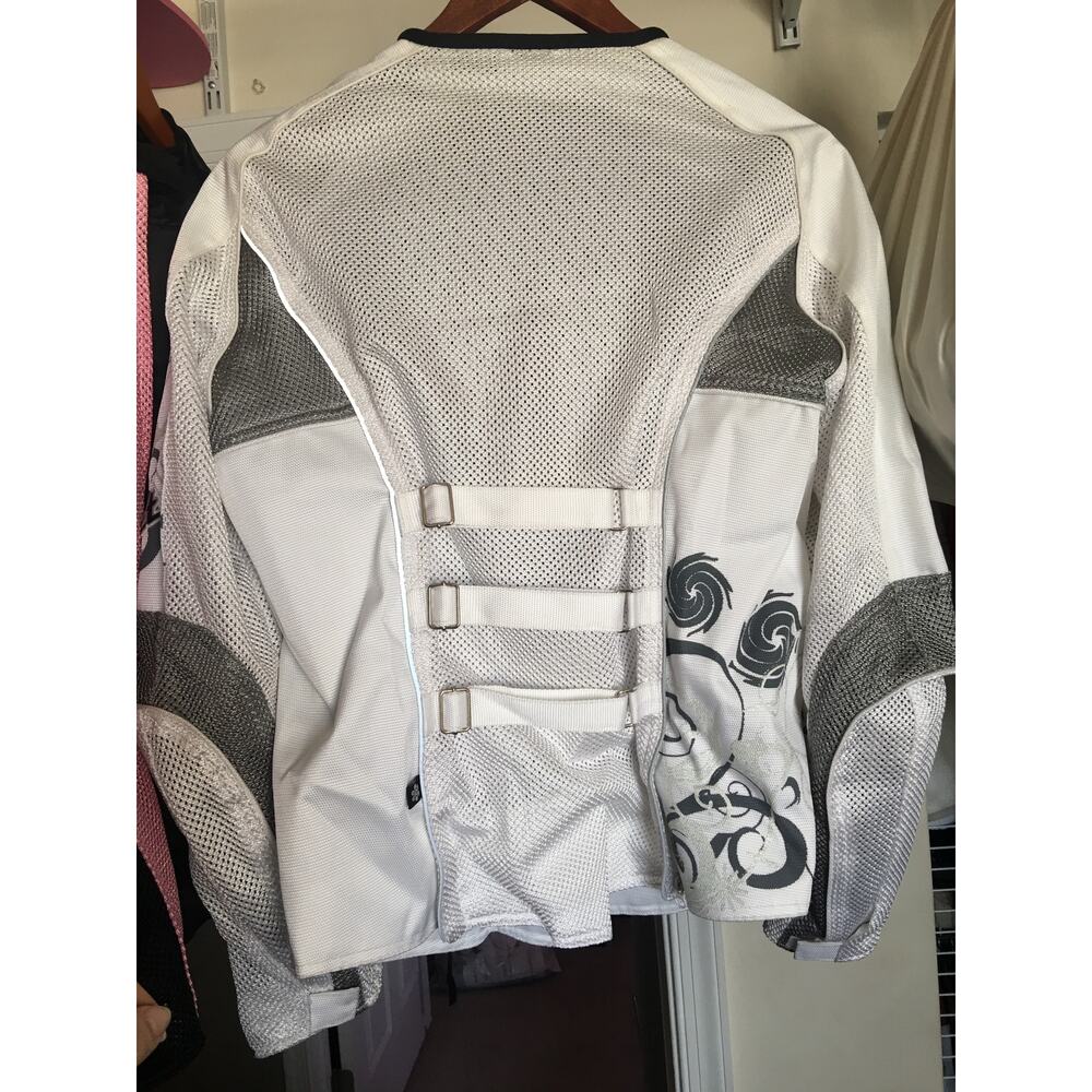 Joe Rocket Motorcycle Jacket Women Lg White/Gray Sparkly - Picture 2 of 10
